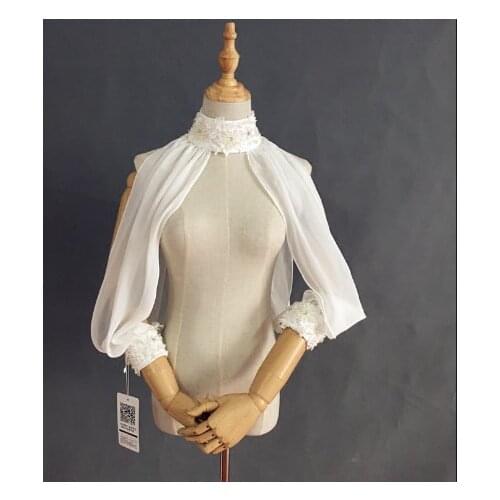 Haltneck top long opening sleeves for bridal wedding dresses DIY long sleeves top