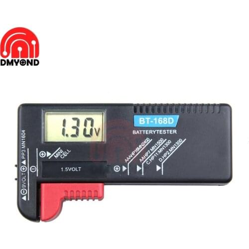 Universal BT-168 LED/Pointer Battery Tester Digital Battery Capacity Tester Battery Test For 9V 1.5V AA AAA Cell 9V 1.5V Button