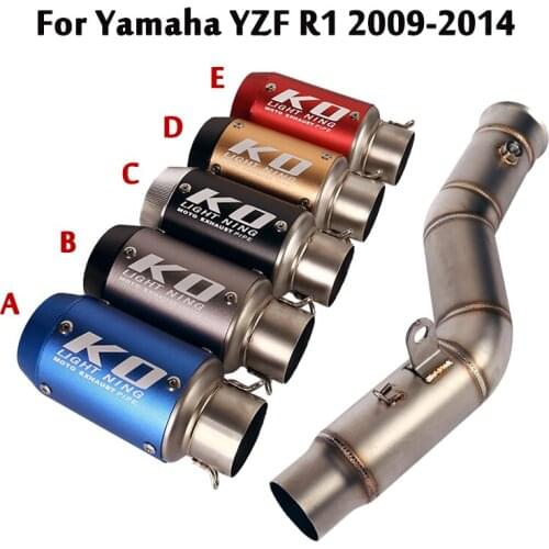 For Yamaha YZF R1 MT10 2009-2014 Exhaust Tips Short Muffler 174mm Connecting Mid Link Pipe Modified Section Motorcycle