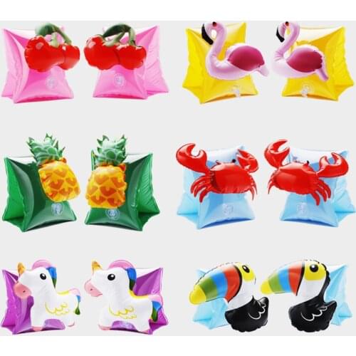 1 Pair Inflatable Rolls Unicorn Flamingo swimming arm Circle Rings Tube Band sleeve Floats Safety Life For Kids Beginner