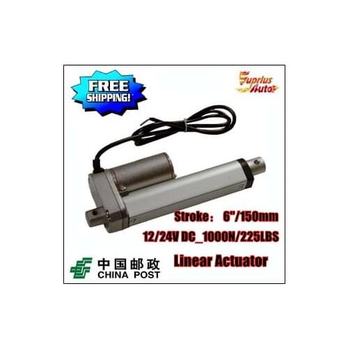 2018 Hot Sale electric linear actuator , 10mm/s , 6inch/150mm stroke 1000N/225LBS 12/24V DC Mini linear actuator By China post