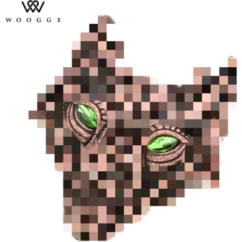 2018 Fashion Jewelry New Design Crystal Rhinestone Wolf Head Viking Brooch Lapel Pin Men Brooch Vintage Brooches For Women