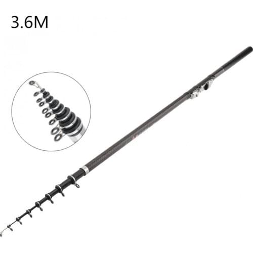 3.6m Super Hard Telescopic Rock Carp Fishing Rod 7 Section Carbon Fiber Surf Spinning Pole
