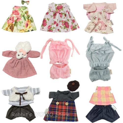 30cm Doll Clothes for Bunny Cat Bear Plush Toys Lovely Floral Dress Clothes Accessories for 1/6 BJD Dolls Children Girls Gifts