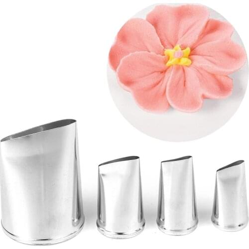 4pcs/set Baking Tools Rose Flowers Nozzles Creative Icing Piping Nozzle Pastry Tips Sugar Cake Decorating Tools