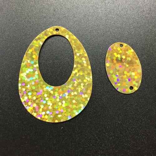 50g 25*40mm Big Size Hollow Egg Drop Oval Shape Sequins Crafts Sewing ,Women Kids Diy Garment Accessories Laser Gold