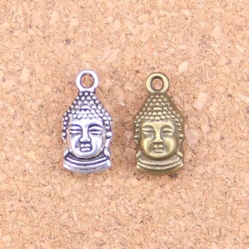 76pcs Charms buddha head 16x8mm Antique Pendants,Vintage Tibetan Silver Jewelry,DIY for bracelet necklace