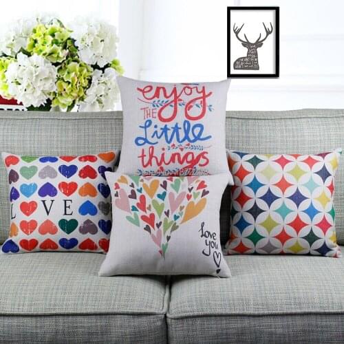 Free Shipping Custom 40/45/50/55/60cm Polyester/Cotton ImItated Linen Digital Print Cushion Cover HT-PCILPC-E-01-04