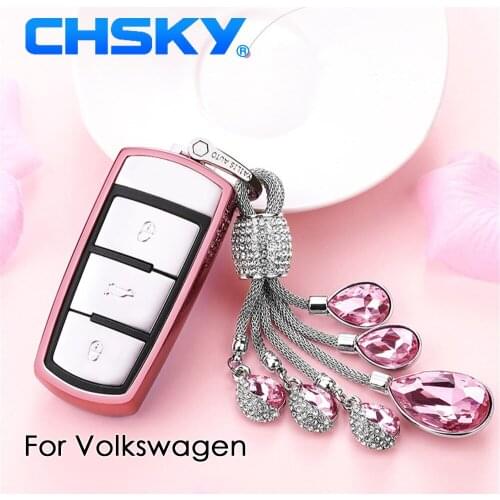 CHSKY TPU For vw Key Cover Case For volkswagen vw passat cc Passat B6 B7 Car key cover keychain shell for volkswagen accessories