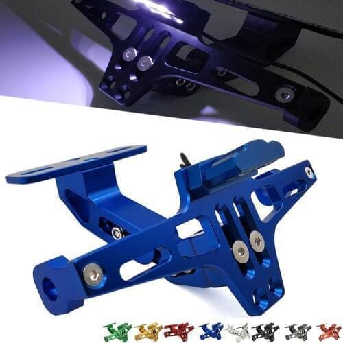 Motorcycle License Plate Holder Adjustable Rear Tail Bracket LED-light For Suzuki GSXR600 GSXR750 RM85 RM125 RM250 GSX1250