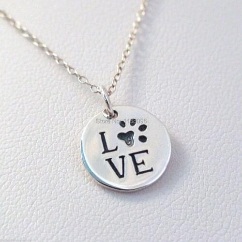 Cheap custom engraved dog tag high quality custom charm dog tags pendant Love Paw Necklace cheap Dog Cat tags dog tag necklace
