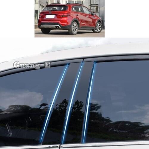 For Kia KX CROSS 2017 2018 2019 2020 2021 Car PC Material Pillar Post Cover Door Trim Window Piano Black Molding Sticker Plate