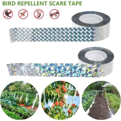 80m*2.4cm Anti Bird Tape Flashing Reflective Bird Repellent Scare Tape Pigeons Crow Keep Away Double-sided Bird Repellent Ribbon