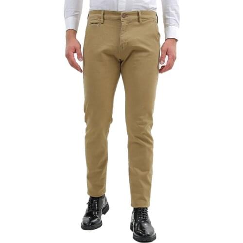 Elegant Chino trousers men winter Slim Fit Beige cotton pant pocket America classic winter
