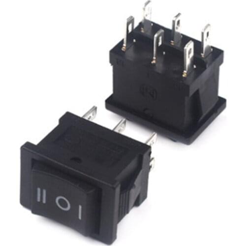 Hot sale 20PCS /LOT 15 * 21 6 feet 3 files KCD1-203 Rocker switch black six-legged third gear rocker switch