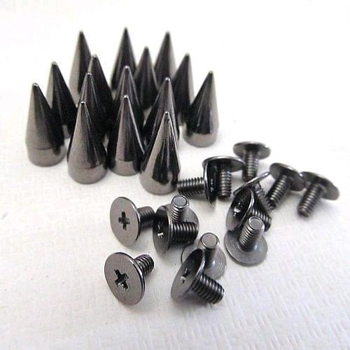 Hot DIY 100Sets 13MM Black Color Metal Bullet Spike Stud Punk Bag Belt Shoes Clothes Leathercraft Cone Rivet DIY Shipping Free