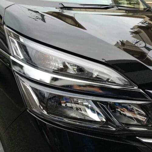 For Nissan Serena 2016 2017 2018 2019 Chrome Auto Front Head Light Lamp Cover Trim Headlight Eyebrow Strips Car Styling