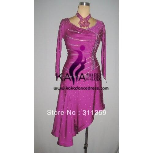 KAKA-L130385,Women Latin Dance Wear,Girls Salsa Competition Dress Tango Samba Rumba Chacha Dance Dress,Latin Dance Dress