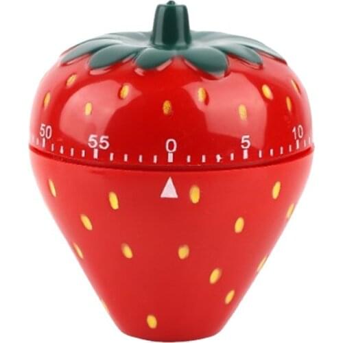 60 Minutes Mechanical Kitchen Reminder Time Timer, Cute Strawberry Students Time Manager, Portable Table Clock Countdown Timer