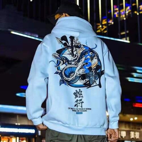 Fashion Cool Hip Hop Hoodies Japanese Casual Streetwear Unisex Loose Pullover Rock Harajuku Devil Hoodie Ulzzang couple clothes