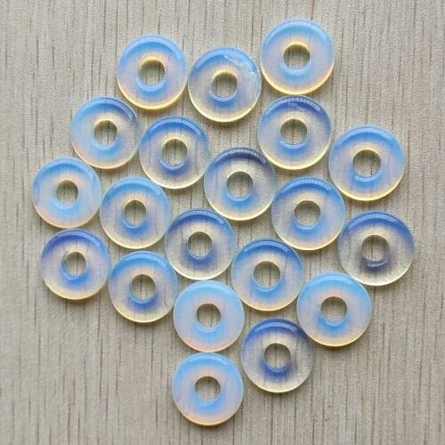 2021 Fashion good quality opal stone circle donut pendants 18mm for jewelry making 20pcs/lot wholesale free shipping
