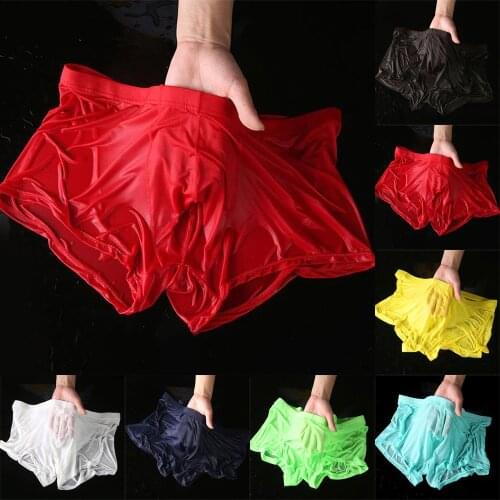 Men Wet Seductive Sexy Boxer Briefs Thin Transparent Underwear Shorts Trunks Boxershorts Men Sexy Gays Underwear Panties Briefs