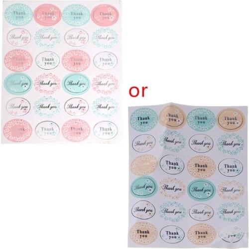 120pcs Round Golden "Thank you" Series Color Seal Sticker For Baking DIY Package U4LD