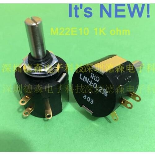 New 10 turns Potentiometer M22E10 1K ohm Basic construction Wirewound multiturn type 2W 1000 ohm