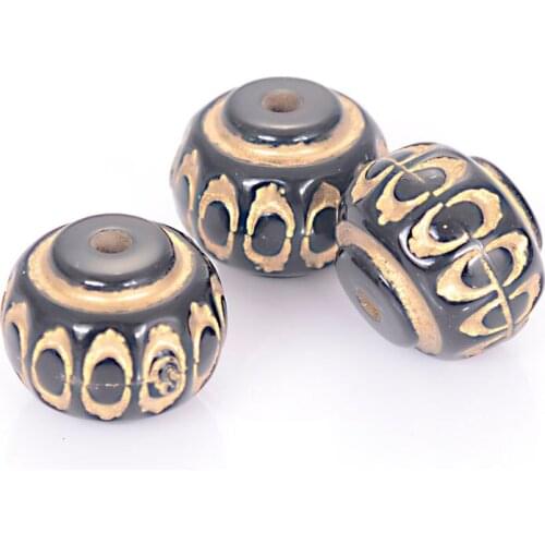Wholesale 12x14mm Fluted Corrugated Acrylic Disc Shape Plastic Antique Design Loose Spacer Beads For Diy Jewelry Making