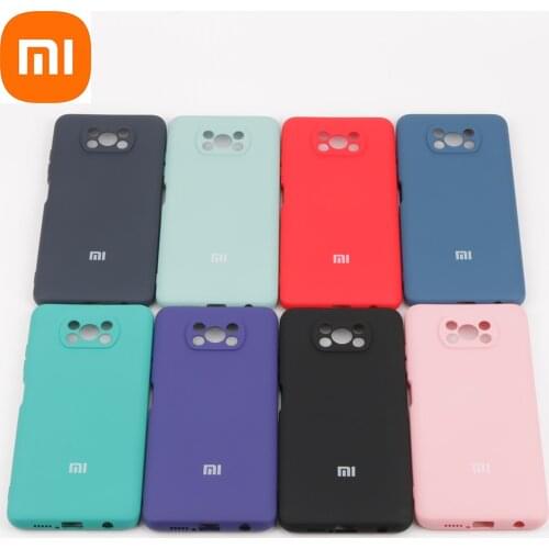 Original Xiaomi Mi Poco X3 NFC Silky Soft-Touch Liquid Silicone Phone Protective Cover Case for Poco X3 with logo