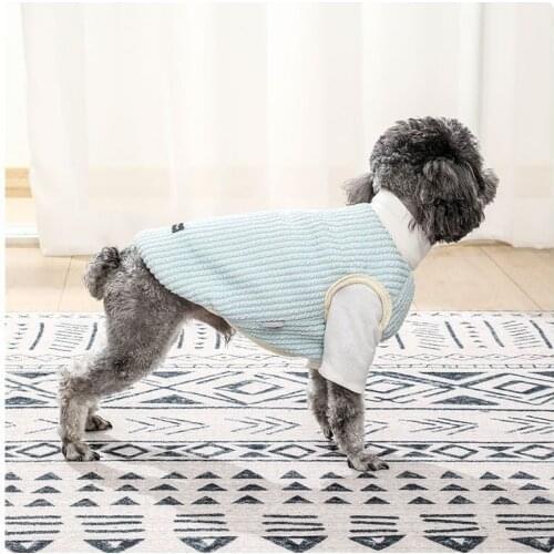 Autumn/Winter Style Pet Clothing Two-piece Set Of Added Knit Dog Clothing Two-legged Small And Medium-sized Dogs Clothes