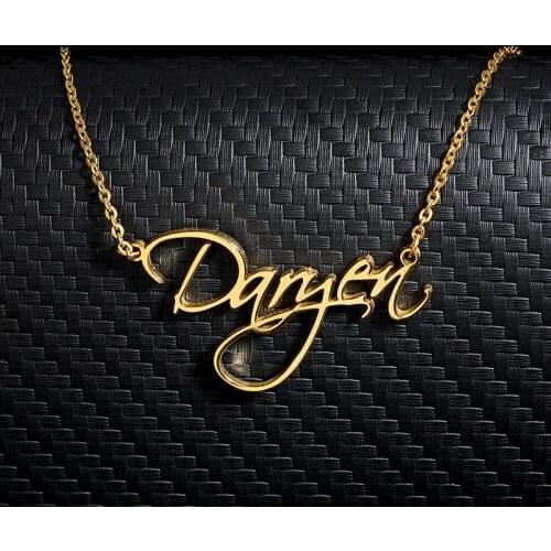 Custom Name Necklace Personalized Pendant For Women Men Jewelry Birthday Cursive Letter Stainless Steel Scriptina Font Necklace