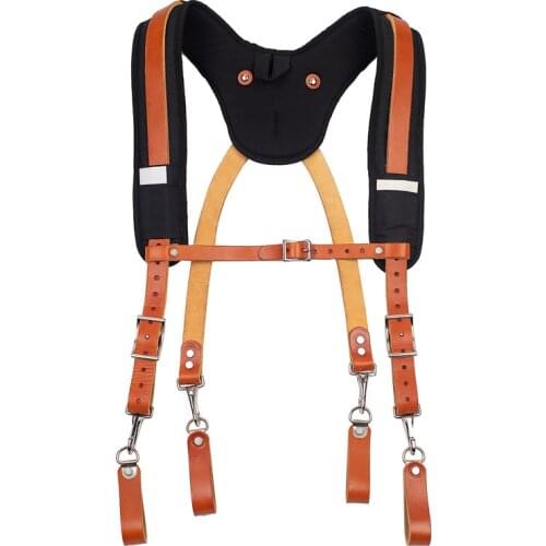 Suspensório X-Shaped Heavy Work Tool Suspenders Can Hang Tool Bag Reducing Weight Strap Tree Ointment Leather Tooling Suspender