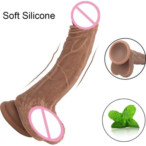 Realistic Dildo Soft Double Layer Silicone Material Large Penis with Suction Cup Sex Toys for Woman G-Spot Orgasm Sex Products