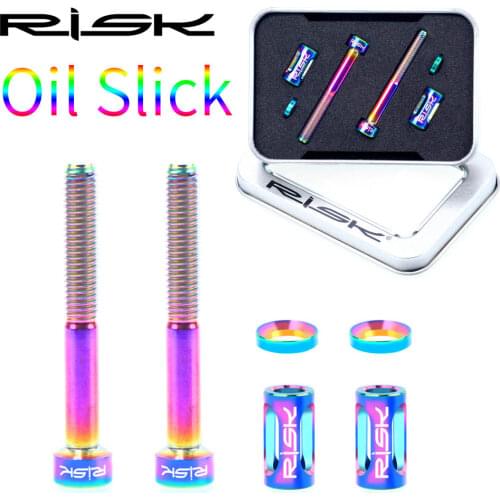 Risk M5x40mm Titanium Bike Computer Holder Fixed Bolt MTB Road Bicycle Speedometer/Camera Mount Holder Extended Fixing Screw set