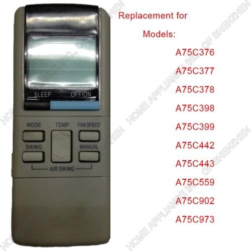 4 pieces/lot)Replacement for Panasonic Split And Portable Air Conditioner Remote Control A75C376 Air conditioning parts