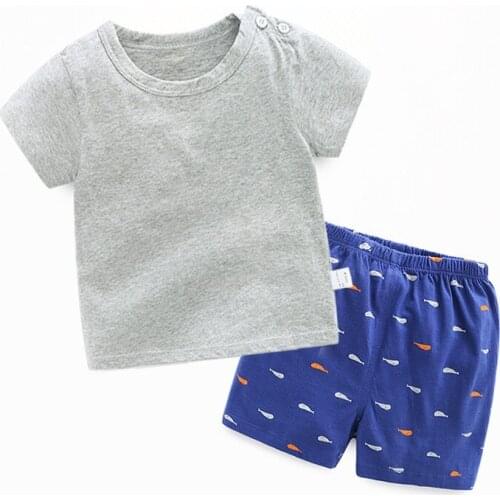 ZWY906 New Summer Children Fashion Clothing Baby Boys Girls Cartoon Shirt Shorts 2Pcs/sets Kids Casual Clothes Toddler Tracksuit