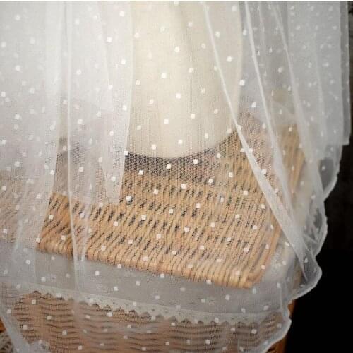 1Meter 150cm Wide Pots Polka Elastic Lace Fabric for Summer Girls Dress Costume Hair Accessories Handmade Sewing Trim Materials