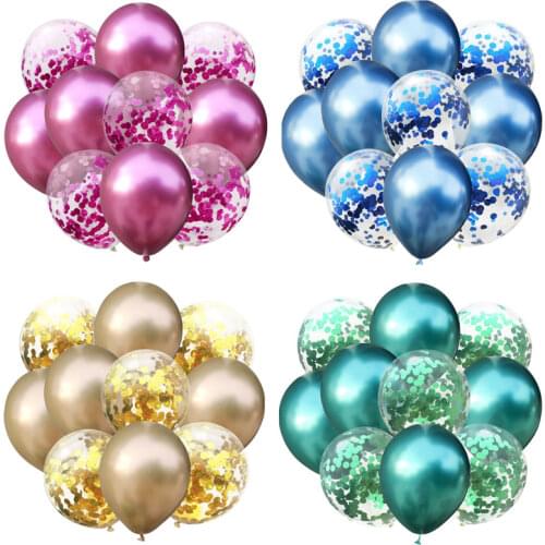 10Pcs Mixed Gold Confetti Balloons Birthday Party Decoration Chrome Metallic Balloon Air Ball Birthday Ballon Party Decor Baloon