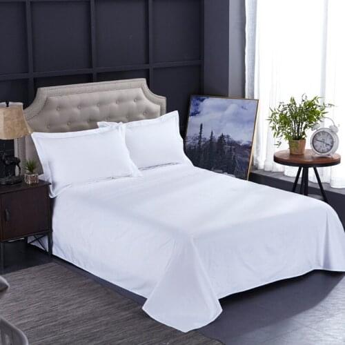 100% cotton white luxury hotel bedding set / flat bed sheet