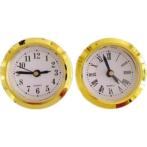 2 Pieces 50MM Round Miniature Quartz Clock Insert for Built - in Clock Fit Up DIY Desk Clock