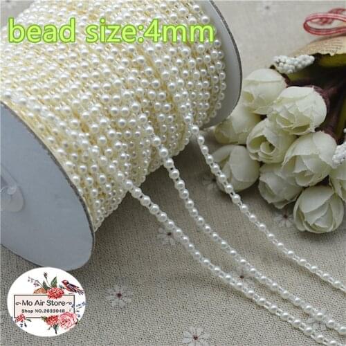 5meters Ivory pearl Beads Chain ABS Resin Flatback Simulated pearl garment DIY accessories
