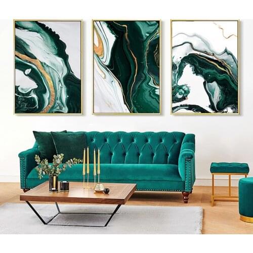 Ocean Blue Abstract Wall Art Picture Canvas Painting Poster Print Decor Wall Art Pictures Living Room Decoration