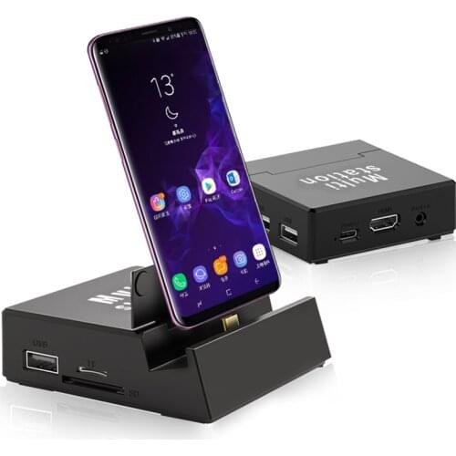 USB C Adapter Type-C Mobile Phone to HDMI-compatible, SD/TF Card Reader, USB2.0x3, Audio, USB C Adapter, 60W PD Charging