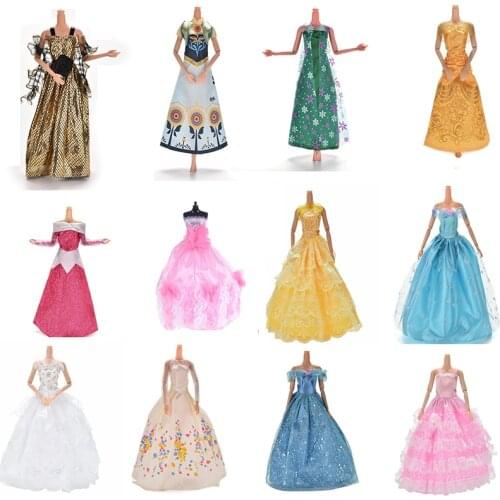 White Elegant Handmade Wedding Princess Dress Doll Floral Doll Dress Clothes Clothing Multi Layers Dolls Accessories