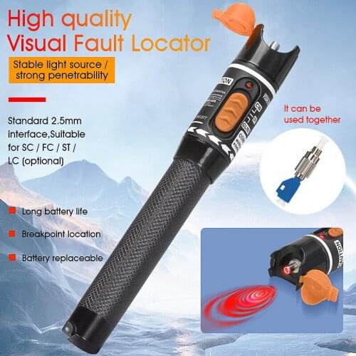 AUA-10mW Visual Fault Locator Fiber Optic Cable Tester 10mw Red Laser Light 10-12KM Pen Type Visual Fault Locator Free Shipping