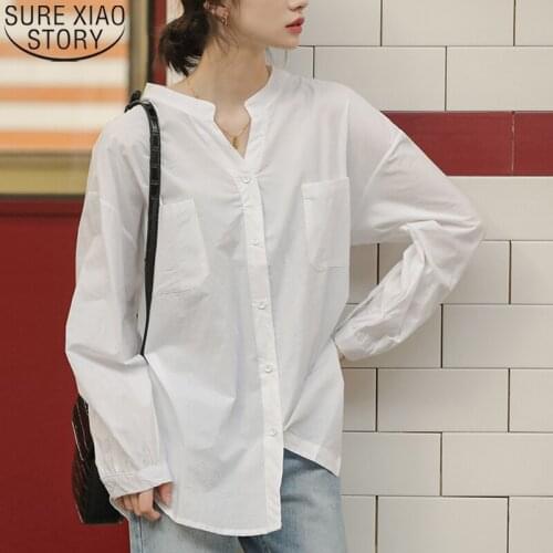 Blusas Plus Size Shirts Women Blouse Casual Loose Long Sleeve Tops 2021 Female Solid Autumn Simple Office Lady Clothing 10065