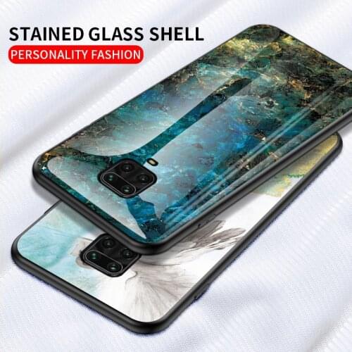 For Xiaomi Redmi Note 9S Case Luxury Marble Grain Hard Tempered Glass Protective Back Cover Case for xiaomi redmi note 9 Pro Max