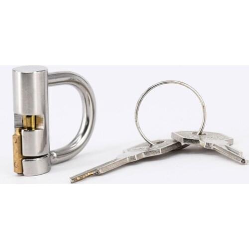 SODANDY Stainless Steel D-Ring PA Lock 5mm Glans Piercing Male Chastity Device Slave Penis Harness Restraint Leashes Fitting