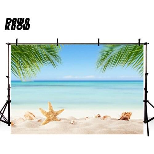 DAWNKNOW Blue Sky Sand Starfish Photography Background Seaside Wedding Photo Backdrops Photo Studio Children Photocall lv2807